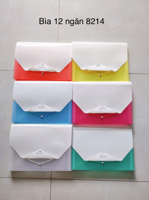 Bìa 12 Ngăn Dây 5 Màu - Ảnh 3